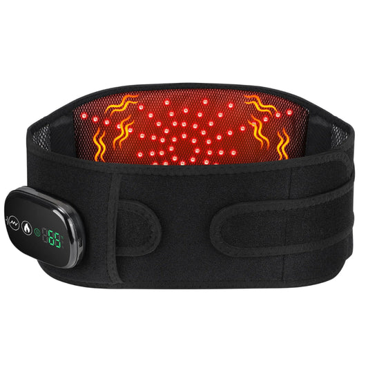 Heating Vibration Waist Massage Belt Red Light Hot Compress Waist Support Brace Cordless Waist Back Massage Lumbar Support Belt